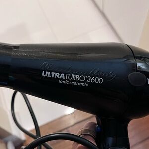 Turbo 3600 Ionic Ceramic Hair Dryer - Black MADE IN ITALY PROFESSIONAL HAIR BLOW